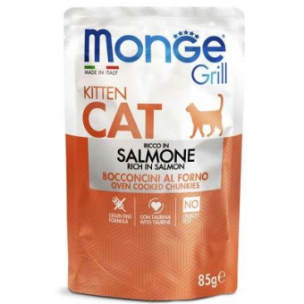 Изображение Вологий корм для котів Monge Cat Grill Kitten лосось 85 г (8009470013604)