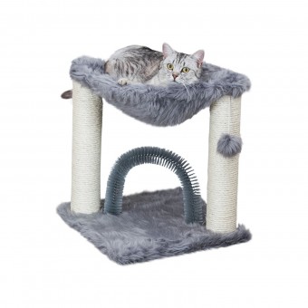 Изображение Дряпалка для котів Trixie Baza зі щіткою 41х41х50 см сіра (4011905445489)