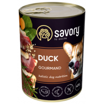 Зображення Консерва для собак Savory Dog Gourmand качка 400 г (4820232630471)