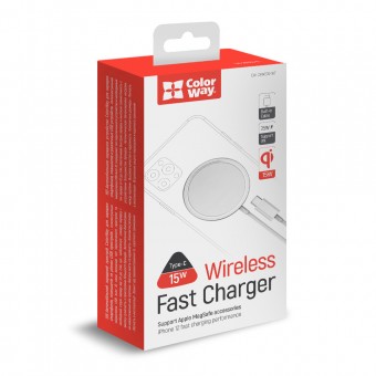 Зображення МЗП Colorway MagSafe Charger 15W for iPhone (White)