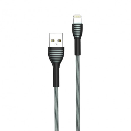 Colorway USB - Apple Lightning (braided cloth) 3А 1м сірий CW-CBUL041-GR фото №2