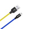 Colorway USB - Apple Lightning (national) 2.4А 1м синій з жовтим CW-CBUL052-BLY фото №2