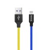 Colorway USB - Apple Lightning (national) 2.4А 1м синій з жовтим CW-CBUL052-BLY фото №3