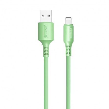 Colorway USB - Apple Lightning (soft silicone) 2.4А 1м зелений CW-CBUL042-GR фото №3