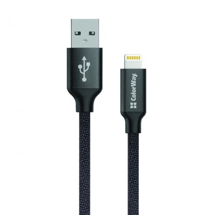 Colorway USB - Apple Lightning 2.1А 1м чорний CW-CBUL004-BK фото №2