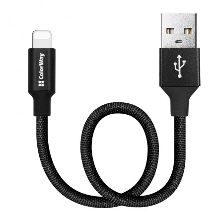 Colorway USB - Apple Lightning 2.4А 25см чорний CW-CBUL048-BK фото №5