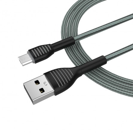 Colorway USB - MicroUSB (braided cloth) 3А 1м сірий CW-CBUM041-GR фото №6