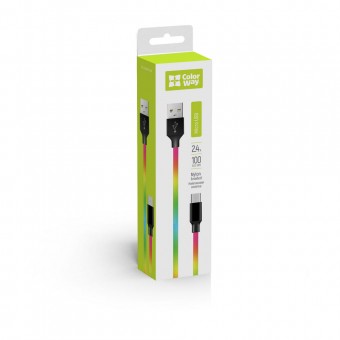 Зображення Colorway USB - MicroUSB (multicolor) 2.4А 1м CW-CBUM017-MC