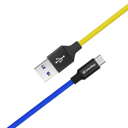 Colorway USB - MicroUSB (national) 2.4А 1м жовтий з синім CW-CBUM052-BLY фото №6