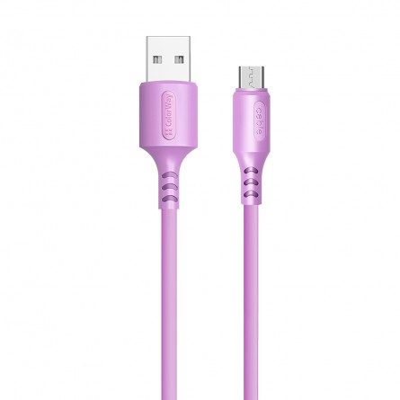 Colorway USB - MicroUSB (soft silicone) 2.4А 1м фіолетовий CW-CBUM044-PU фото №3
