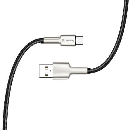 Colorway USB - Type-C (head metal) 2.4А 1м чорний CW-CBUC046-BK фото №3