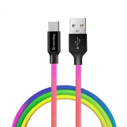 Colorway USB - Type-C (multicolor) 2.4А 1м CW-CBUC018-MC фото №2