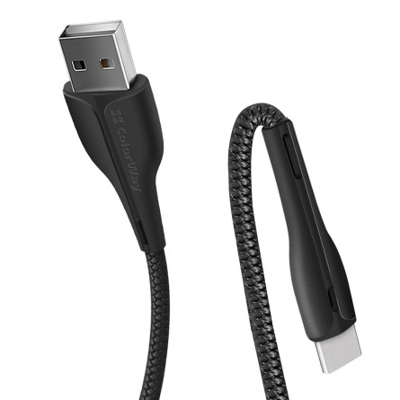 Colorway USB - Type-C (PVC   led) 2.4А 1м чорний CW-CBUC034-BK фото №2