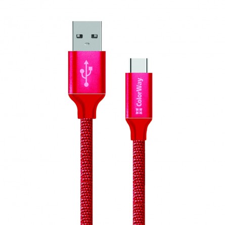 Colorway USB - Type-C 2.1А 1м червоний CW-CBUC003-RD фото №2