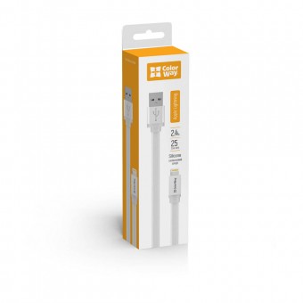 Зображення Кабель Colorway USB USB male – Lightning male 25 см білий (CW-CBUM-LM25W)