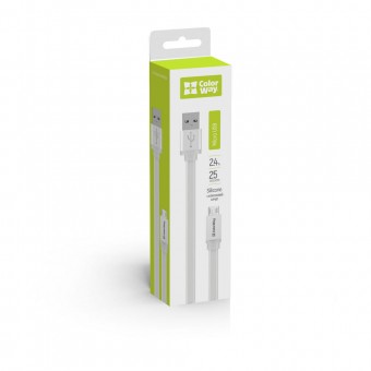 Зображення Кабель Colorway USB male – micro USB male 25 см білий (CW-CBUM-MUM25W)