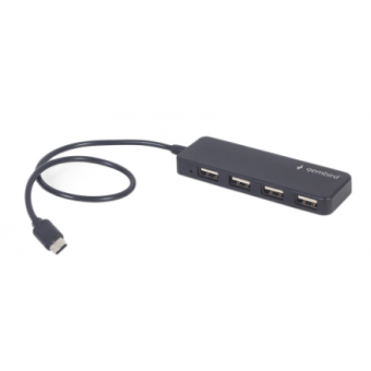 Изображение ХАБ Gembird USB-C 4 ports USB 2.0 black (UHB-CM-U2P4-01)
