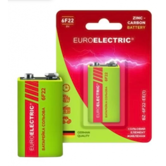 Изображение Батарейки Euroelectric 6F22 9V blister 1шт (192)
