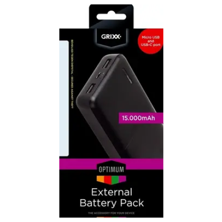 Мобільна батарея Grixx 15000 mA, Black (GREXTBP15PDB02) фото №5