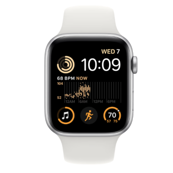 Зображення Смарт-годинник Apple Watch SE 2 GPS 40mm Silver Aluminum Case with White Sport Band S/M (MNT93)