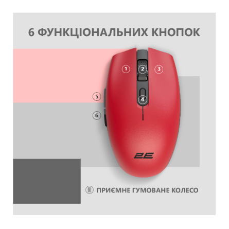 Комп'ютерна миша 2E MF2030 Rechargeable WL Red фото №3