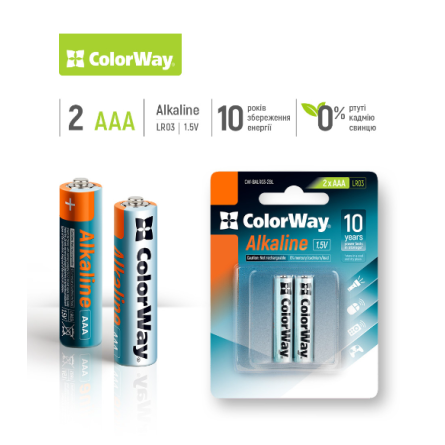 Батарейки Colorway CW-BALR03-2BL фото №2