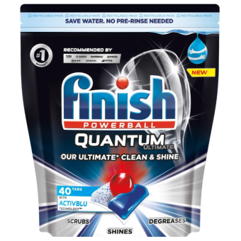 Зображення Таблетки для посудомийної машини Finish Quantum Ultimate 40 шт (5900627090307)
