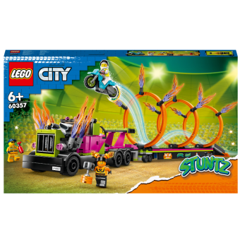 Изображение Конструктор Lego City Stuntz Завдання із каскадерською вантажівкою та вогняним колом