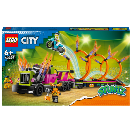 Конструктор Lego City Stuntz Завдання із каскадерською вантажівкою та вогняним колом
