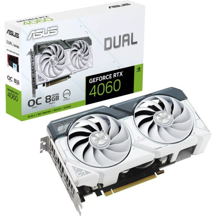 Відеокарта Asus GeForce RTX 4060 8GB GDDR6 DUAL OC DUAL-RTX4060-O8G-WHITE білий
