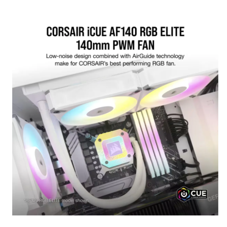 Система охолодження CORSAIR AF140 RGB Elite White (CO-9050159-WW) фото №5