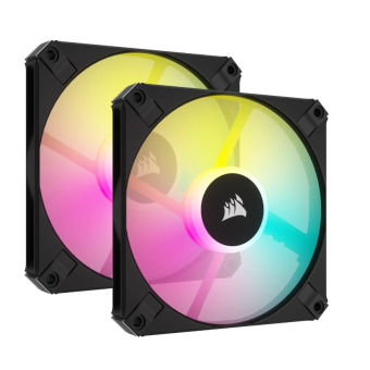 Зображення Система охолодження CORSAIR iCUE AF120 RGB Slim Black Dual Fan Kit (CO-9050163-WW)