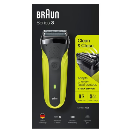 Бритва електрична Braun Series300sblackgreen фото №2