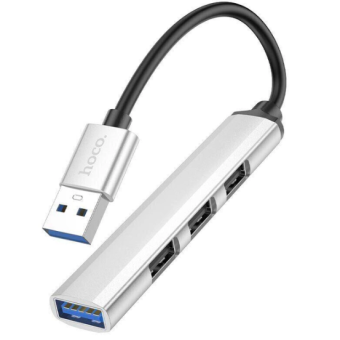 Изображение ХАБ Hoco HB26 4 in 1 adapter(Type-C to USB3.0 USB2.0*3) Silver