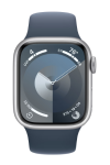 Смарт-годинник Apple Watch Series 9 GPS 41mm Silver Aluminium Case with Storm Blue Sport Band - S/M (MR903QP/A)