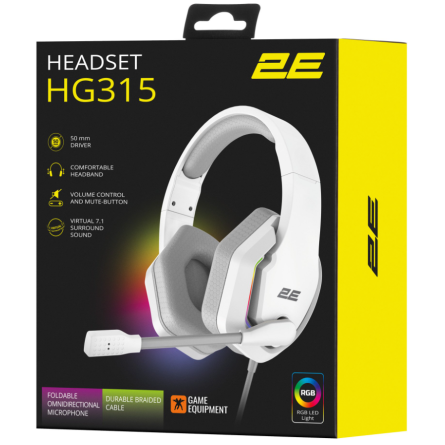 Навушники 2E GAMING HG315 RGB USB 7.1 White фото №9