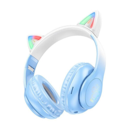 Наушники Hoco W42 Cat ears BT headphones Crystal Blue