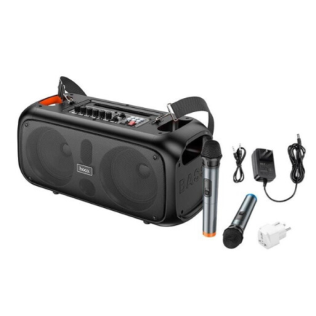 Акустична система Hoco BS54 Party wireless dual mic outdoor BT speaker Black фото №6