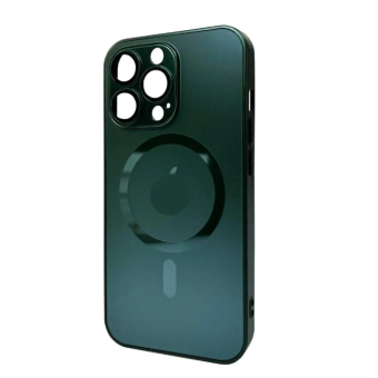 Изображение Чехол для телефона AG Glass Matt Frame Color MagSafe Logo for Apple iPhone 13 Cangling Green