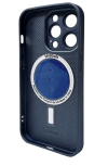 Чехол для телефона AG Glass Matt Frame Color MagSafe Logo for Apple iPhone 14 Pro Max Navy Blue фото №2