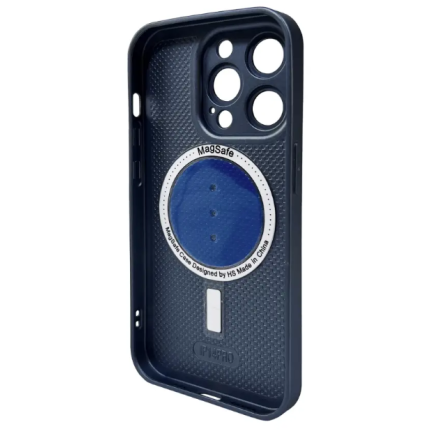 Чохол для телефона AG Glass Matt Frame Color MagSafe Logo for Apple iPhone 14 Pro Max Navy Blue фото №2