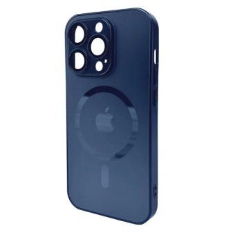 Изображение Чехол для телефона AG Glass Matt Frame Color MagSafe Logo for Apple iPhone 14 Pro Max Navy Blue