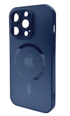 Чохол для телефона AG Glass Matt Frame Color MagSafe Logo for Apple iPhone 15 Pro Max Navy Blue