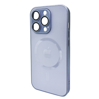 Зображення Чохол для телефона AG Glass Matt Frame Color MagSafe Logo for Apple iPhone 15 Pro Max Sierra Blue