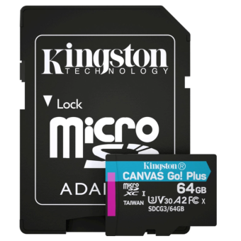 Изображение Карта памяти Kingston 64GB microSDXC class 10 UHS-I U3 A2 Canvas Go Plus (SDCG3/64GB)
