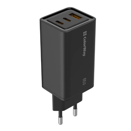 МЗП Colorway GaN3 Pro Power Delivery (USB-A   2 USB TYPE-C) (65W) чорне