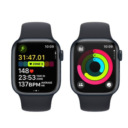 Смарт-годинник Apple Watch 8 GPS 41mm Midnight Aluminium with Midnight Sport Band M/L (MNU83) фото №5