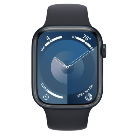 Смарт-годинник Apple Watch Series 9 GPS 45mm Midnight Aluminium Case with Midnight Sport Band - S/M (MR99
