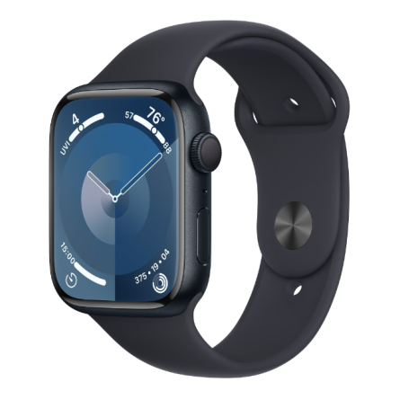 Смарт-часы Apple Watch Series 9 GPS 45mm Midnight Aluminium Case with Midnight Sport Band - S/M (MR99 фото №2