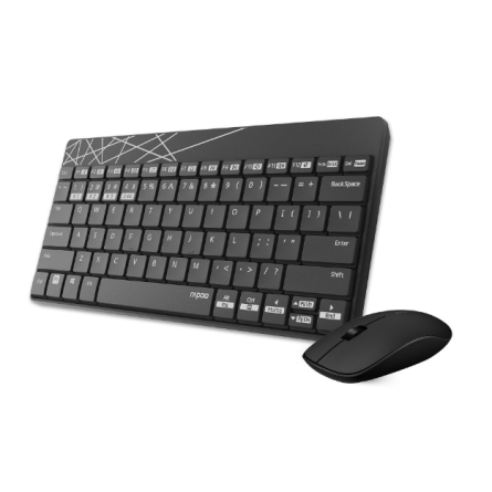 Клавіатура   мишка Rapoo 8000M Black фото №3